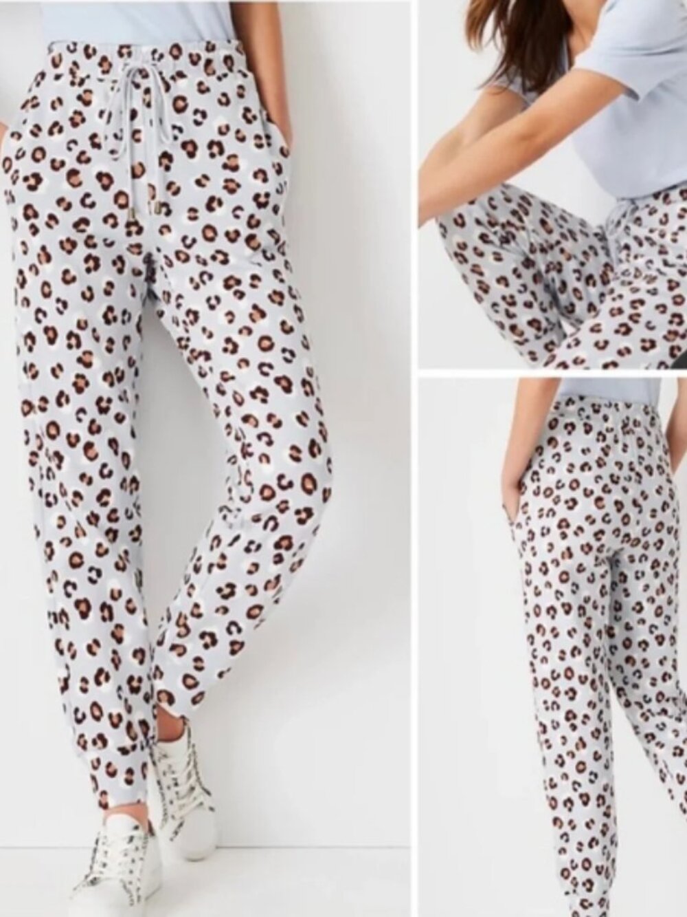 Ann Taylor Leopard Print Lounge Jogger Sweatpant Petite S